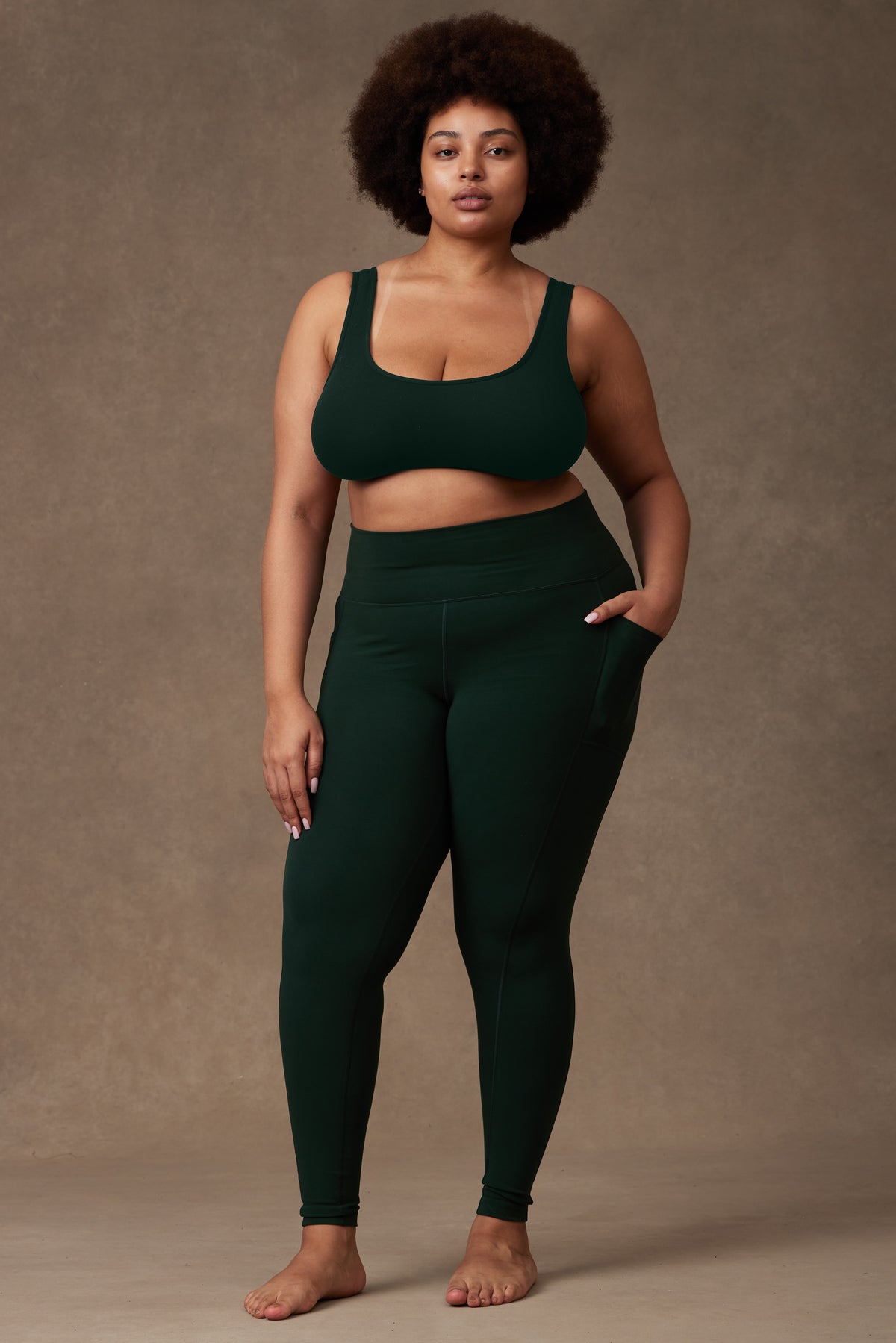 Rowan Bralette with Sage Legging in Ivy, on model