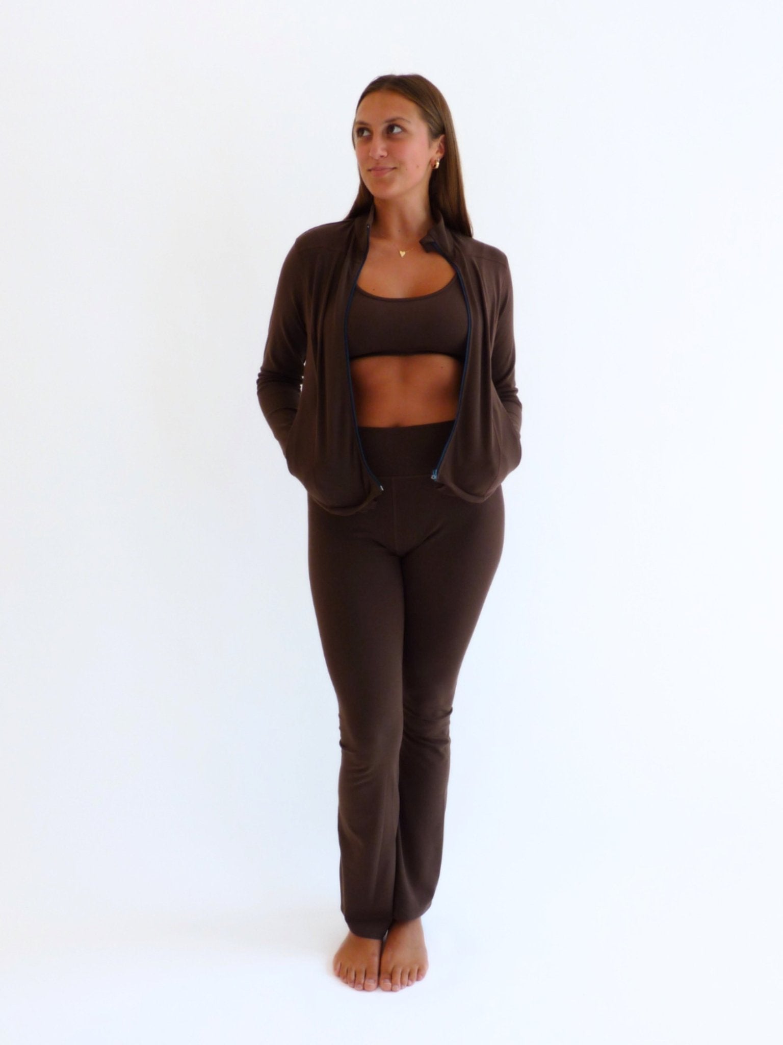 Zip Up + Bra + Flare Leggings - Reprise Activewear